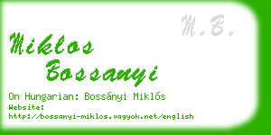 miklos bossanyi business card