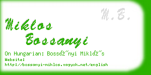 miklos bossanyi business card